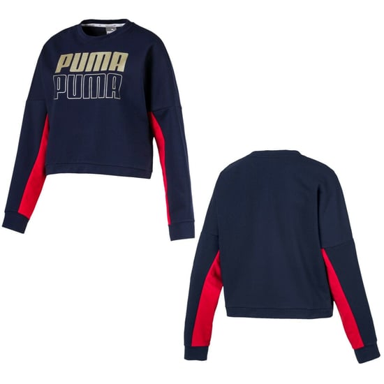 Puma Sport Womens Cropped Navy Sweatshirt - Image 1