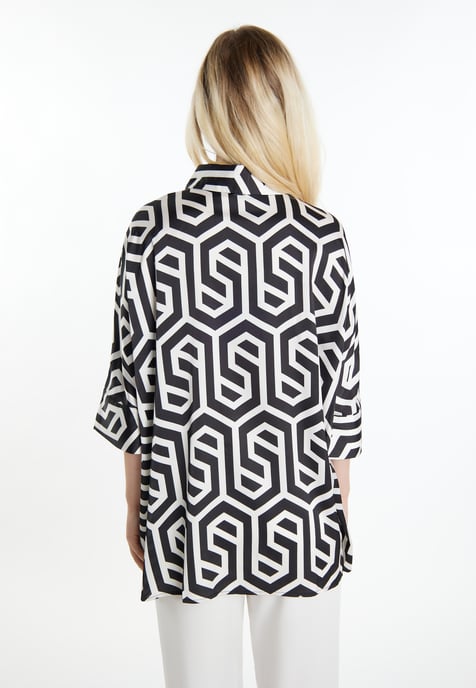 Dreimaster overhemdblouse Dames zwart en wit - Image 4