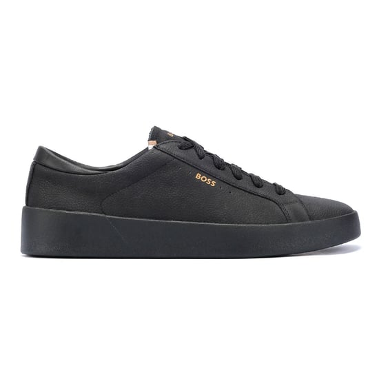 Boss Belwar Tennis Tumble Leather Heren Zwart Sportschoenen - Image 5