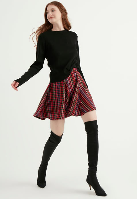 Patterned Mini Skirt