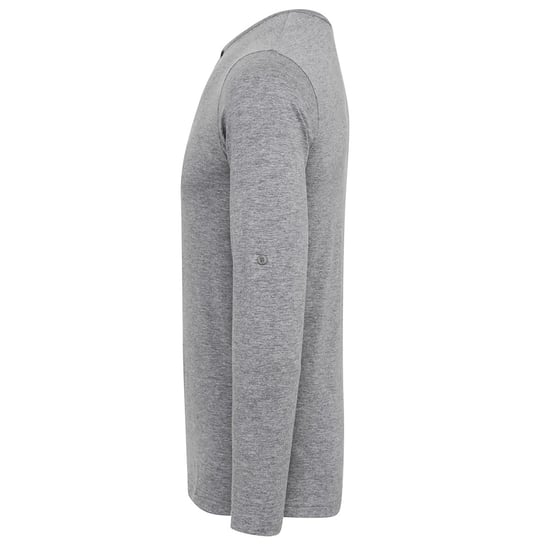 Premier Mens Long John Roll Sleeve Tee (Grey Marl)