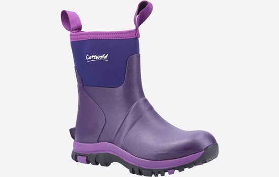 Cotswold Blaze Tpr+neopreen Dames Paarse Regenlaarzen - Image 2