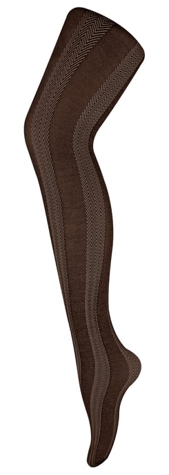 Sock Snob Dames80 denier ondoorzichtig patroon panty's - Stripe Bruin - Image 1