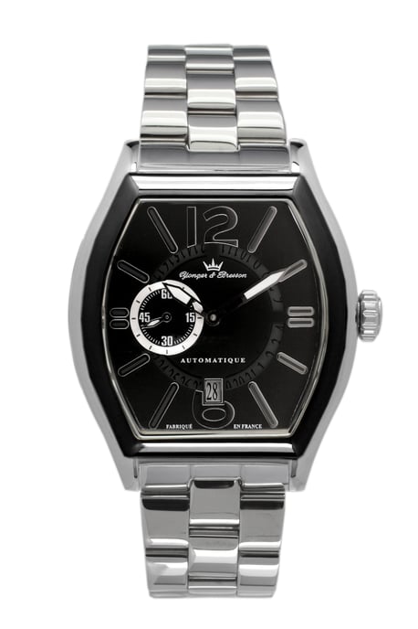 Yonger Stainless Steel Black Dial Watch