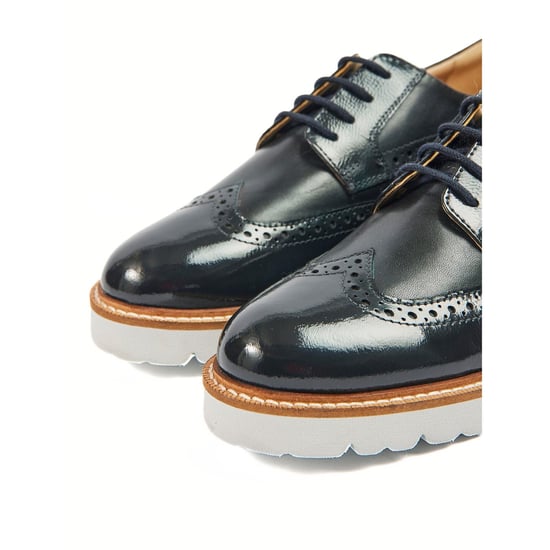 Pod Kortney Leer Vrouwen Navy Patent Brogues Schoenen - Image 5