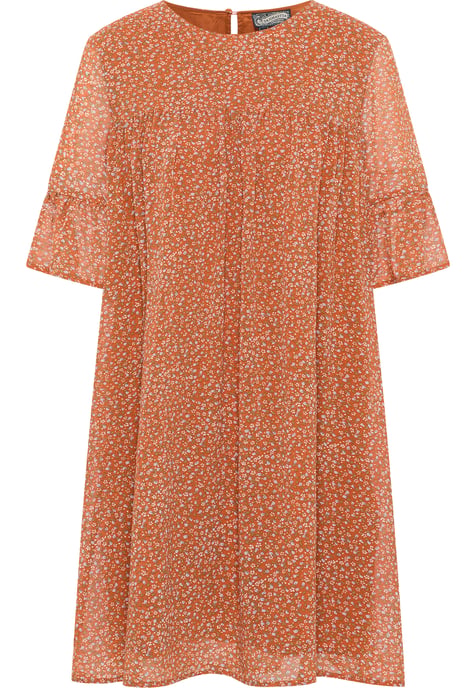 Dreimaster Jurk Dames Oranje Veelkleurig - Image 1