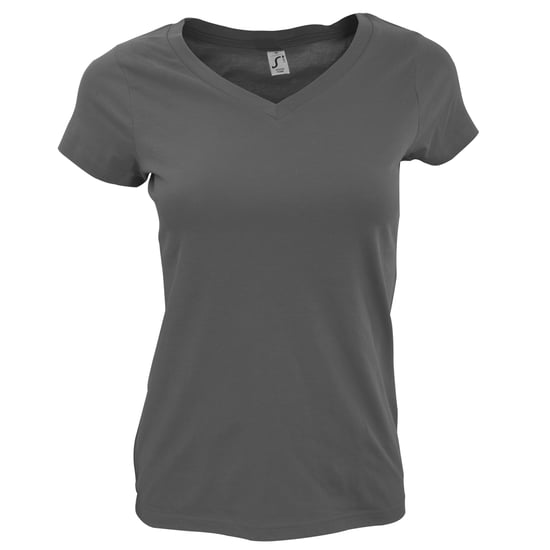 SOLS Dames/dames Maan V Hals T-Shirt met korte mouwen (Donkergrijs) - Image 3