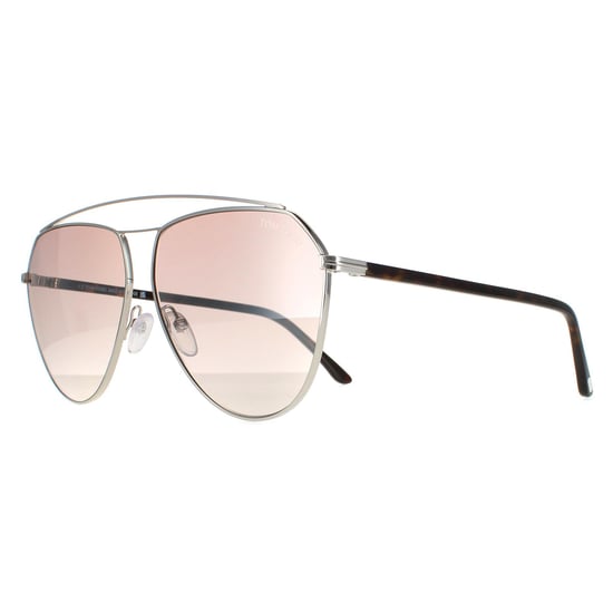Tom Ford Aviator Womens Silver Havana Brown Silver Gradient Mirror Binx FT0681