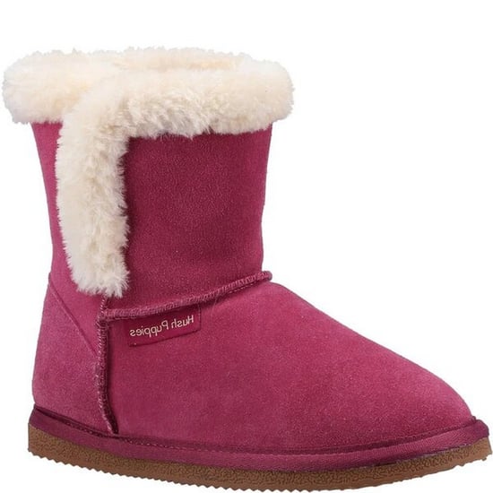 Hush Puppies Girls Ashlynn Suede Slippers (Rose)