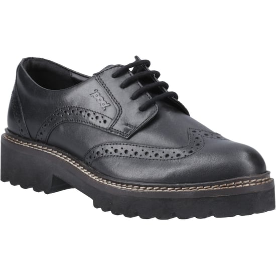 Pod Kortney Leer Damesschoenen Zwart Brogues - Image 1