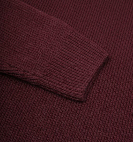 Men's Fred Perry Laurel Wreath Roll Neck Jumper in Burgundy