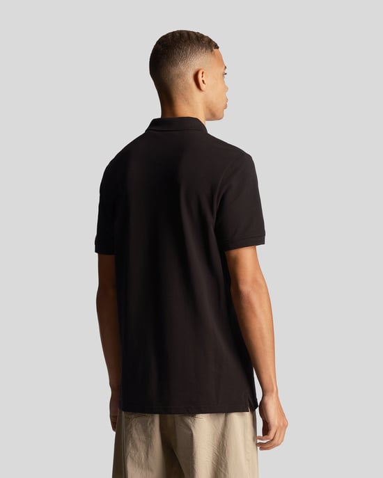 Lyle & Scott men's polo shirt with matching print in black