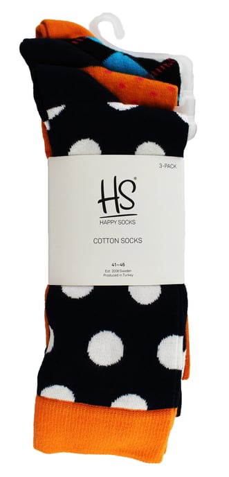 HS by Happy Socks - Heren 3-Pack Leuke Novelty Dress Socks - Ruit (Oranje) - Image 2