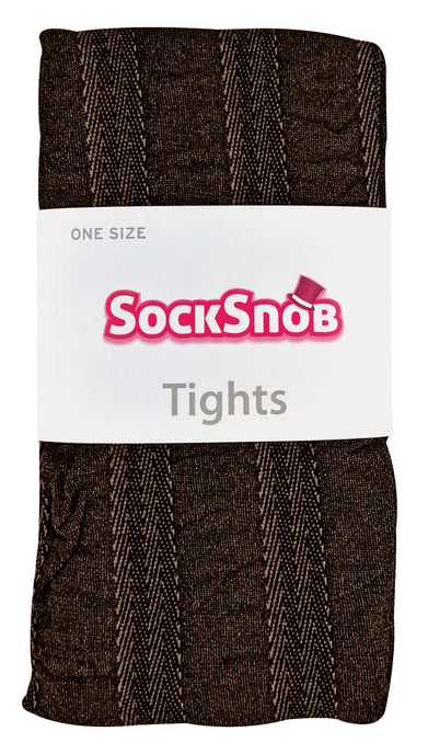 Sock Snob Dames80 denier ondoorzichtig patroon panty's - Stripe Bruin - Image 2