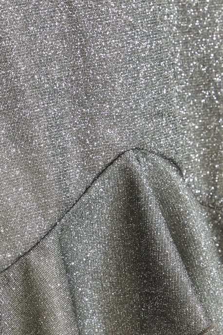 Curve Silver Bodycon Frill Midi Dress