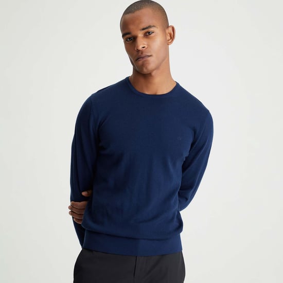 Herentrui Calvin Klein Merino Wol in Navy - Image 4