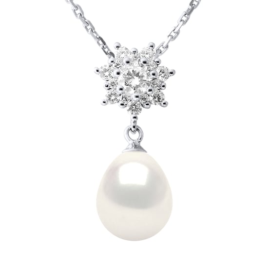 Necklace Jewelry - Real Cultured Freshwater Pearl Pear 9-10 mm