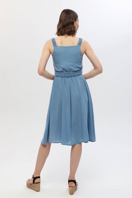 Ruched Elastic Strap Dress