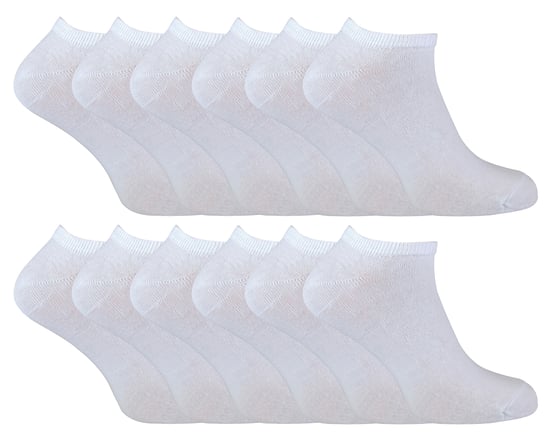 Sock Snob - 12 paar katoenen sneakersokken voor heren - Wit - Image 1