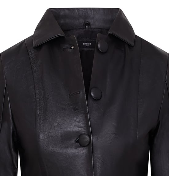 Womens Black Gothic Full Length Victorian Leather Coat - Vantaa