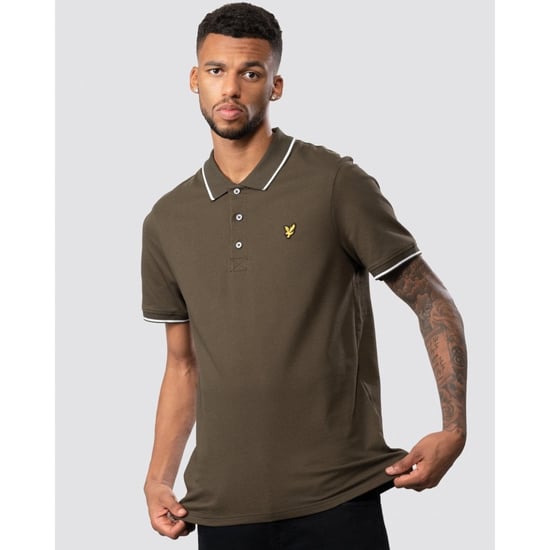 Lyle & Scott getipt poloshirt in olijfgroen - Image 1