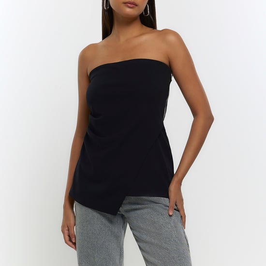 River Island Women Asymmetric Top Black Bandeau