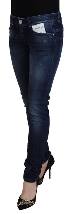 Acht Blauwe Katoenen Lage Taille Slim Fit Dames Casual Denim Damesjeans - Image 2