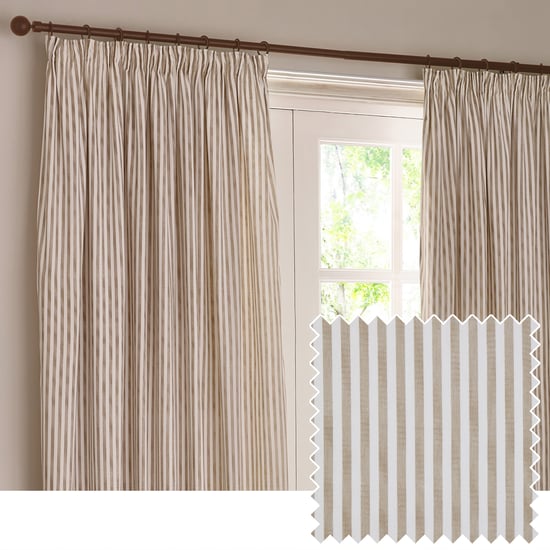 Yard Hebden Gestreepte Katoenen Pencil Pleat Gordijnen - Image 1