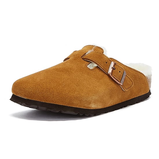 Birkenstock Boston nerts pantoffels in omgekeerd lam - Image 3