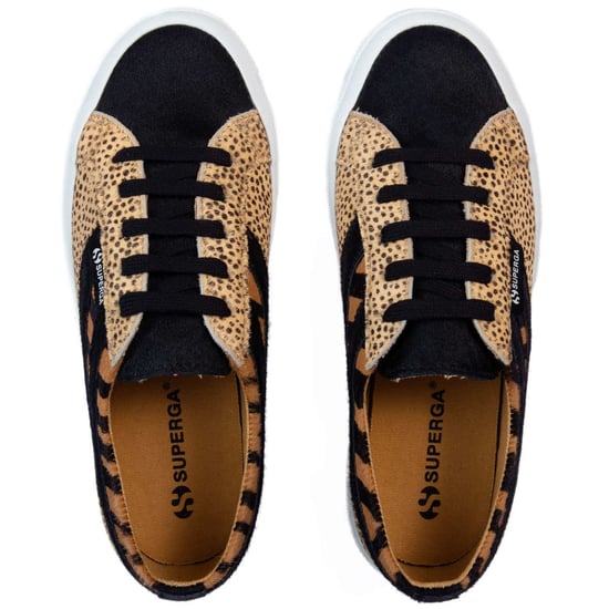 Superga Cheetah & zebra geprinte rundleren sandalen voor volwassenen (Zwart) - Image 4
