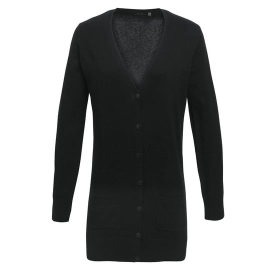 Premier Dames/Dames Longline V Hals Vest (Zwart) - Image 1