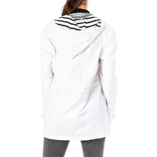 Women's long-sleeved jacket with fixed hood and adjustable drawstring LWO002