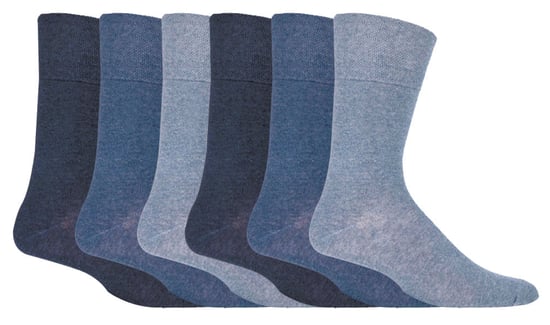 IOMI - Set van 6 sokken zonder elastiek diabetische sokken voor heren - Blauw - Image 1