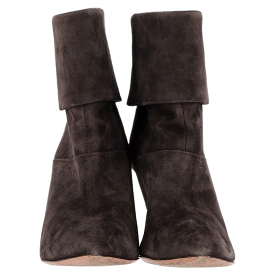 Aquazzura Vouw Enkellaarsjes met Hak in Bruin Suède - Image 3