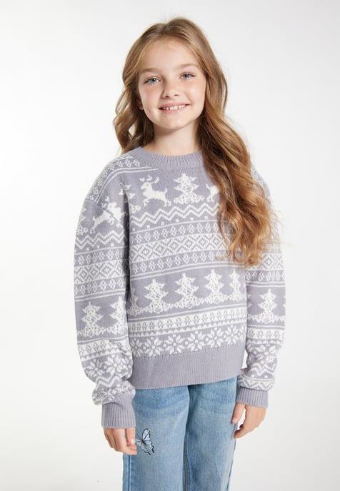 Mymo Jumper meisjes (kinderen) grijs wit - Image 3
