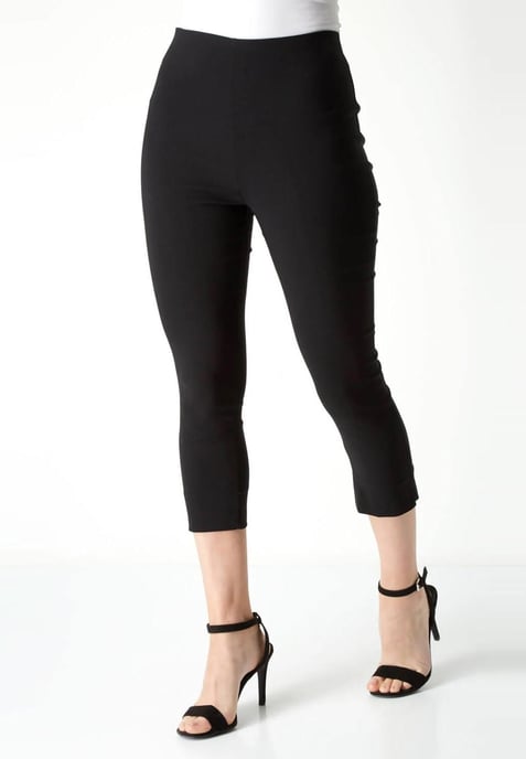 M&CO Crop-stretchbroek voor dames in zwart - Image 1
