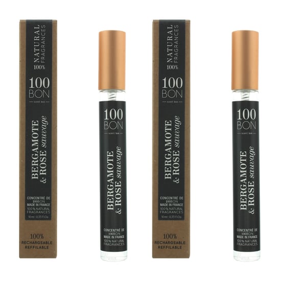 100Bon Bergamote & Rose Sauvage Concentre Eau de Parfum Spray 10ml Refillable X2