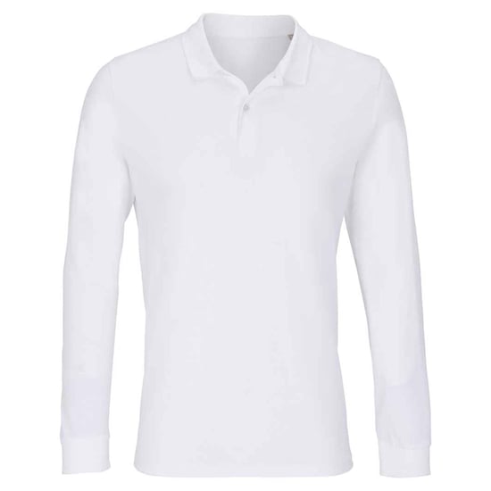 SOLS Unisex Adult Planet Poloshirt met lange mouwen (Wit) - Image 1