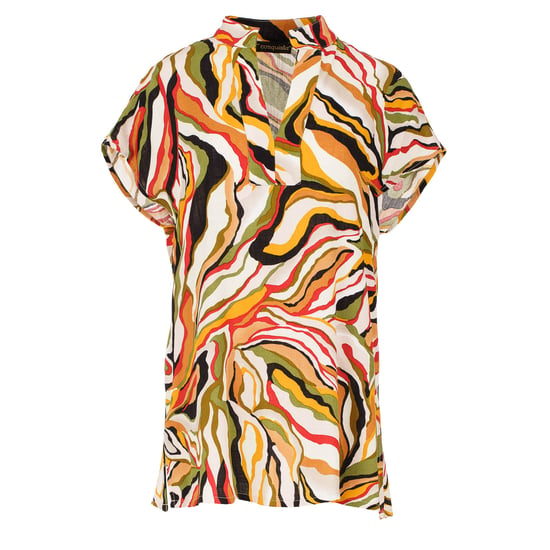Mouwloze top met baksteenkleurige swirlprint - Image 2