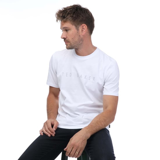 Heren Ted Baker Broni Merk-T-shirt in Wit - Image 4