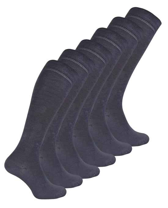 Sock Snob - 6 Paar Multipack Dames Extra Lange Bamboe Sokken Ademende Kniekousen - Grijs - Image 1