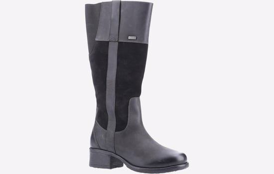Hush Puppies Samara Suède Dames Zwarte Laarzen - Image 2