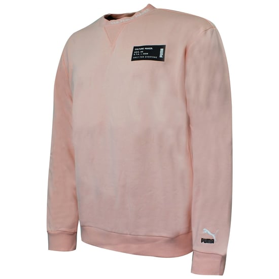 Puma Culture Maker Mens Crew Sweatshirt Logo Pink Jumper 597910 54