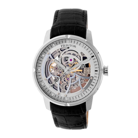 Heritor automatisch Ryder-skelethorloge met leren band - Image 1