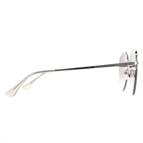 Calvin Klein Aviator Mens Silver Smoke Grey CK20121S