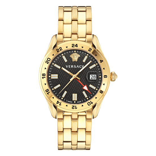 Versace Greca Tijd GMT Heren Gouden Horloge VE7C00723 - Image 1