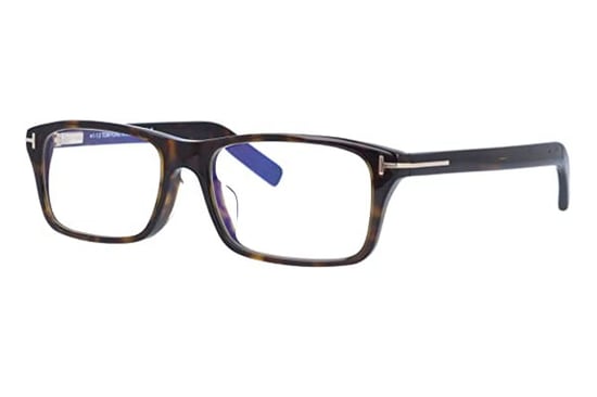 Tom Ford Rectangular plastic Men Eyeglasses Dark Havana / Clear Lens
