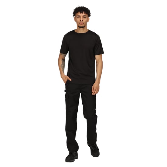 Regatta Mens Pro Reflective Moisture Wicking T-Shirt (Black)