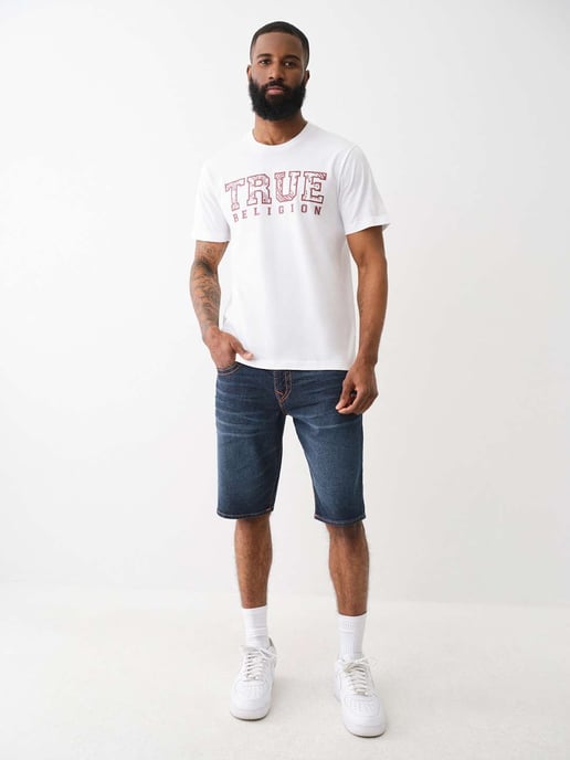 Short Sleeve Paisley Flock Tee in White