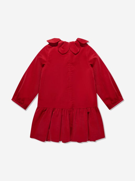 KENZO Girls Palatine Velvet Dress in Red